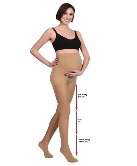 Mums & Bumps Mamsy Maternity Compression Support Tights - Nude