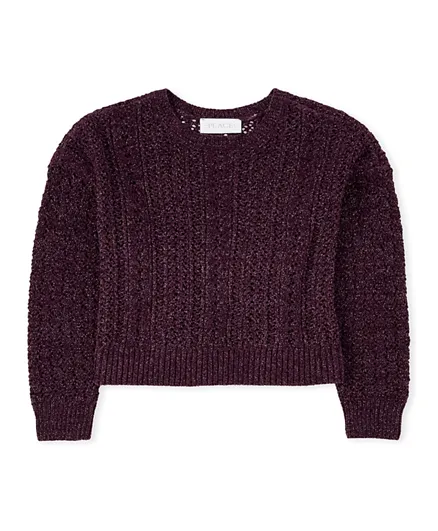 The Children's Place Solid Knit Sweater - Berry Bloom