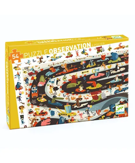 Djeco Car Rally Observation Puzzle - 54 Pieces