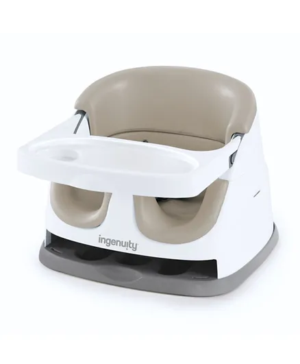 Ingenuity Baby Base 2-in-1 Booster Seat, Cashmere - Secure Harness, Convertible, for Infants & Toddlers up to 3 Years