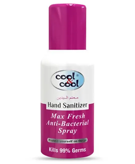 Cool & Cool Anti-Bacterial Hand Sanitizer Max Fresh Spray Pack of 6 - 120 mL