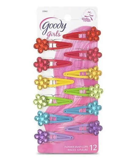 Goody Girls Classics Jewelled Flower Contour Clips - Pack of 12