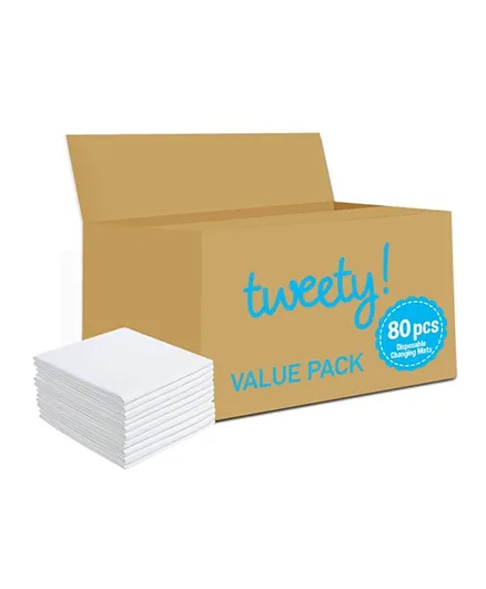 Tweety Disposable Changing Mats - 80 Pieces