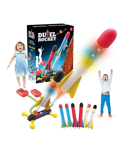 Toon Toyz Dual Rocket Launcher With 6 Colorful Rockets - Multicolor