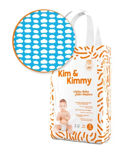 Kim&Kimmy Little Clouds Diapers Size 3 - 60 Pieces
