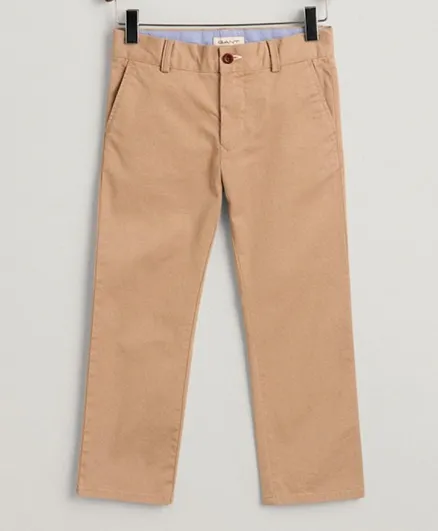 Gant Full Length Chino Pants - Dark Khaki