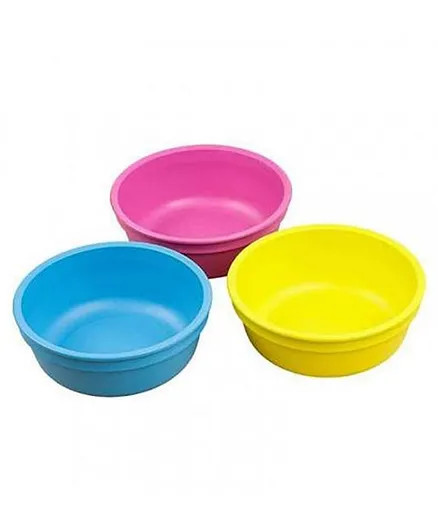 Re-play Recycled Packaged Bowls Pack of 3 Easter - Yellow Bright Pink and Sky Blue
