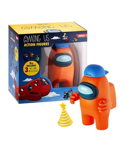 Among Us Series 2 Crewmate Action Figure With Hands And Accessories Set Orange - 17cm