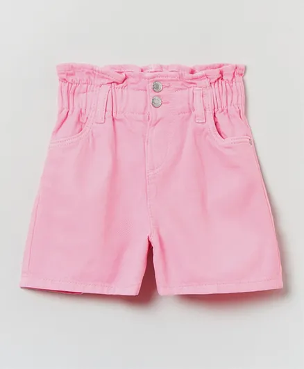 OVS Paper Bag Shorts With Pockets - Pink