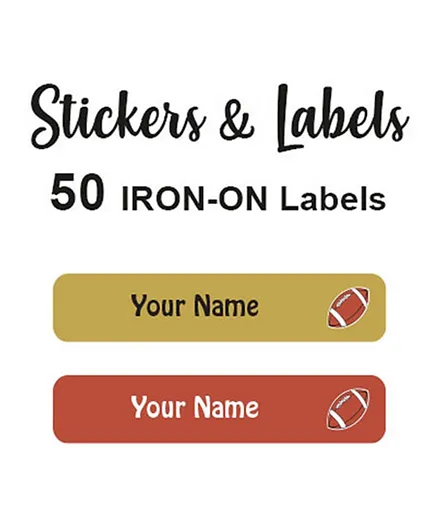Ladybug Labels Personalised Name Iron-On Labels Rugby - Pack of 50