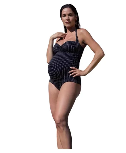 Mums & Bumps Pez D'or Montego Bay Jacquard  One Piece Maternity Swimsuit - Navy