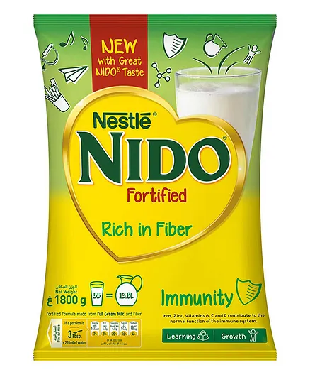 Nestle NIDO Fortified Milk Powder Rich in Fiber Pouch - 1800g