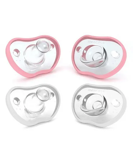 Nanobebe Flexy Pacifier Pink and White - 4 Pieces