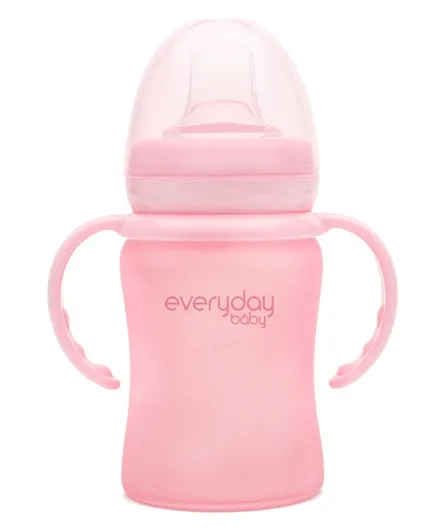 Everyday Baby Glass Sippy Cup Shatter Protected Rose Pink - 150mL
