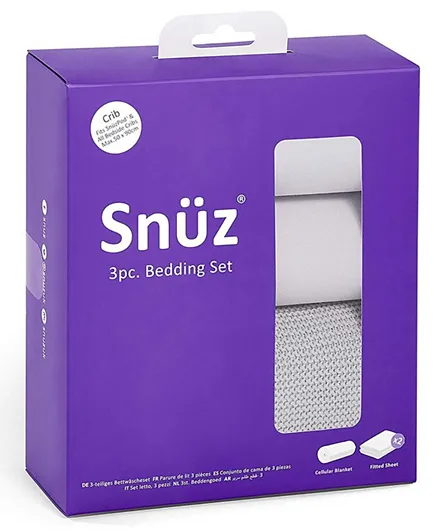 Snuz SnuzPod Cotton Crib Bedding Set Grey - Pack of 3