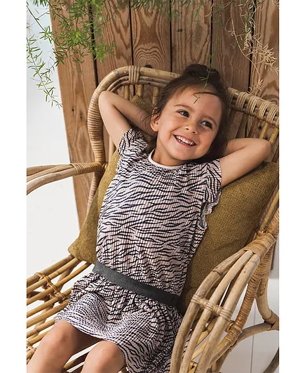 Koko Noko Tiger Print Dress - Dark Grey