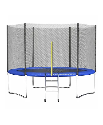 Myts 10 Feet Jumping Trampoline with Enclosure - Blue