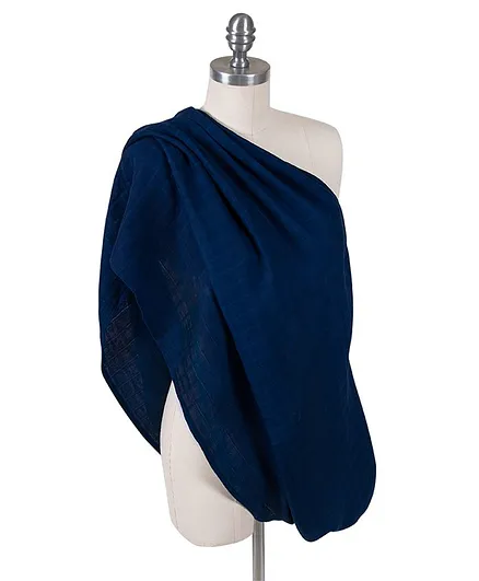 Bebe Au Lait Nursing Scarves Delux Muslin Print  Carmel Bay - Blue