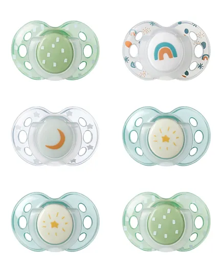 Tommee Tippee Night Time Soothers - 6 Pieces