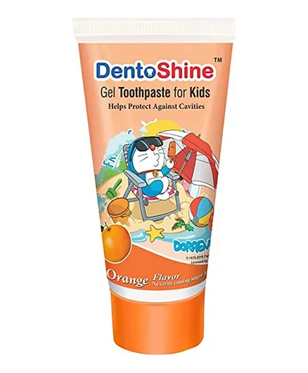DentoShine Doraemon Orange  Flavoured Gel Toothpaste - 80 gm