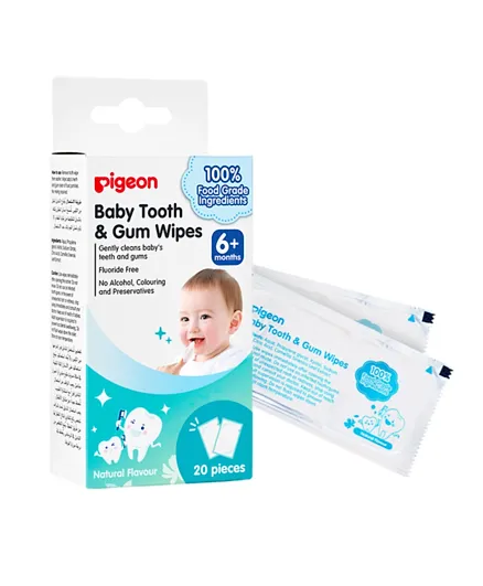 Pigeon Baby Tooth and Gum Wipes Natural - 20 Sheets