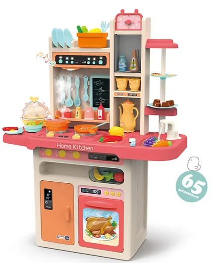 Little Angel Kids Toys Electric Kitchen With 65 Accessories - Orange