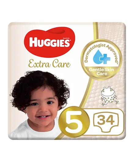 Huggies Extra Care Value Pack Diapers Size 5 - 34 Pieces