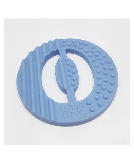 One.Chew.Three - Alphabet Chews Silicone Letter Teething Disc O - Blue