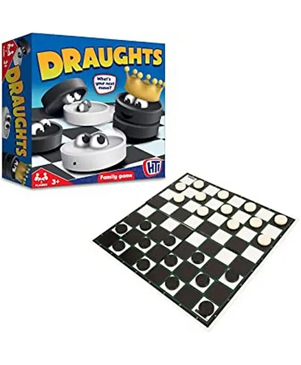 HTI Draughts Board Game - Black & White