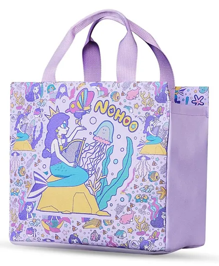 نوهوو - حقيبة غداء يدوية / حقيبة دروس للأطفال بتصميم حورية البحر - بنفسجي