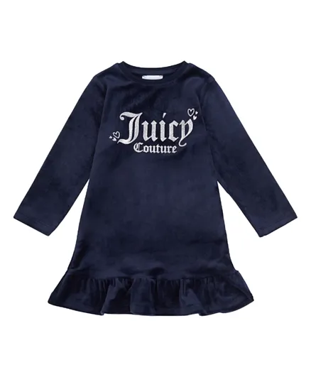 Juicy Couture Glitter Logo Frilled Dress - Blue