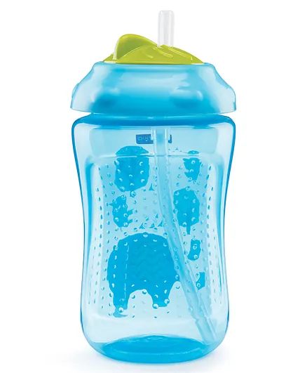 Babyhug Swipey Straw Sipper Elephant Print Blue - 300 ml