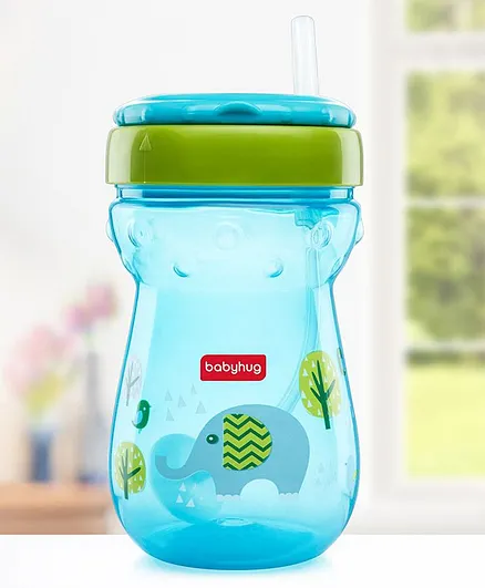 Babyhug Weighted Straw Sipper Blue - 360 ml