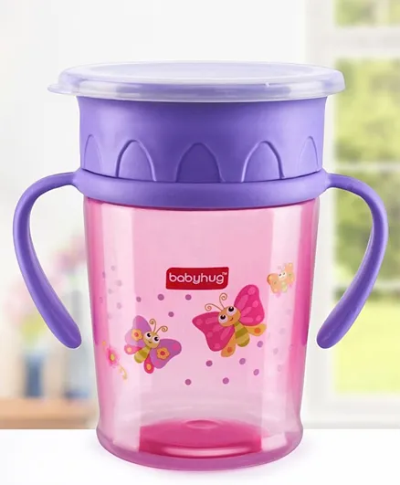 Babyhug 360 Degree Spill Proof All Round Sipper Pink & Purple - 360 ml