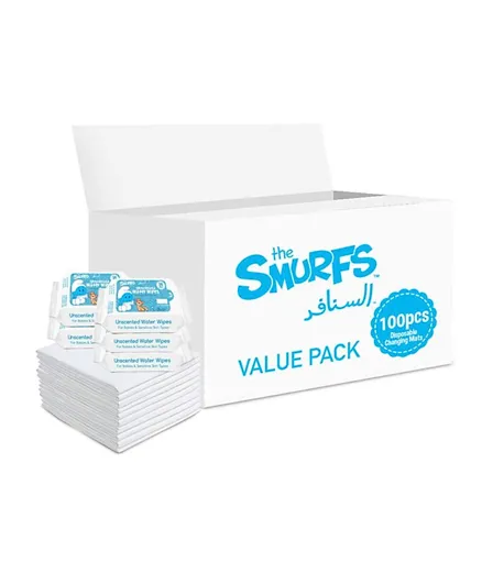 Smurfs Disposable Changing Mats with Water Wipes