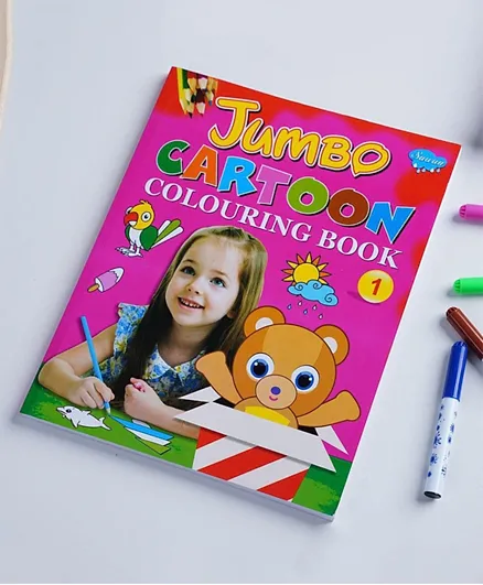 Jumbo Cartoon Colouring Book - English