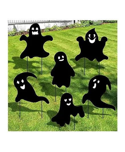 Brain Giggles Halloween Decorations Ghost Outdoor Yard Signs - 6 Pieces