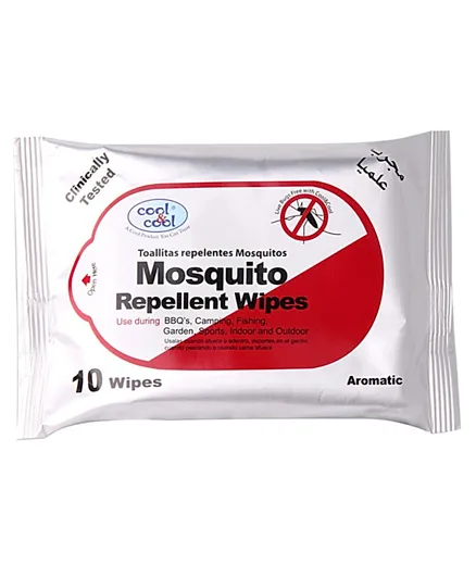 Cool & Cool Mosquito Repellent - 10 Wipes