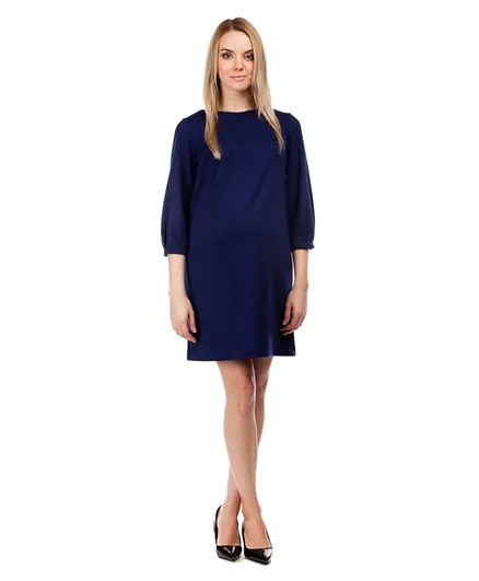 Mums n Bumps - Pietro Brunelli Gaia Maternity & Nursing Dress - Medieval Blue