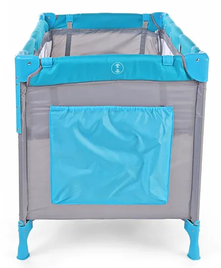 Babyhug Keep Me Close 2 in 1 Playpen + Baby Cot With Mosquito Net  - Blue Grey