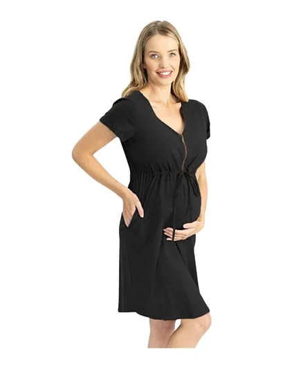 Mums & Bumps - Angel Maternity Nursing Dress - Black