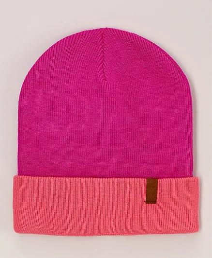 Little Pieces Roll Up Beanie - Pink