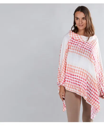 House of Napius Chequered Maternity Poncho - Pink