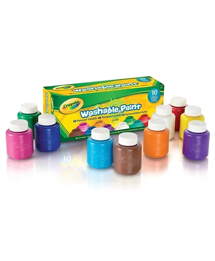 Crayola Washable Paint Bottles Multicolor - Pack of 10