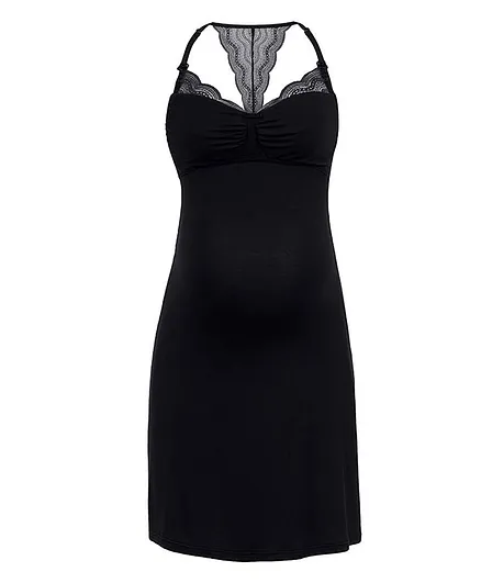 Cache Coeur Maternity and Nursing Nightdress Serenity - Black
