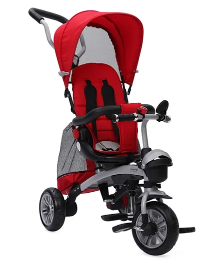 Babyhug Gladiator Metal Tricycle With 360 Degree Rotating Seat and Parent Push Handle - Red