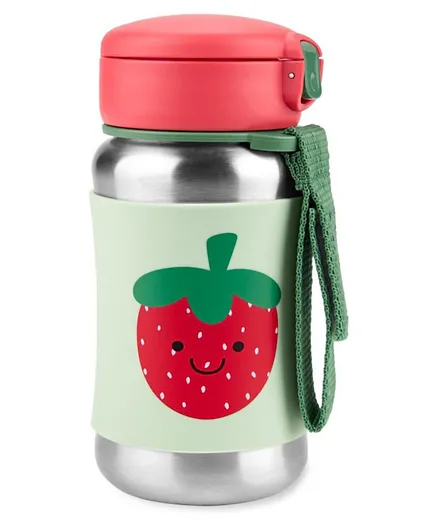 Skip Hop Strawberry Spark Style Stainless Steel Straw Water Bottle  - 350mL