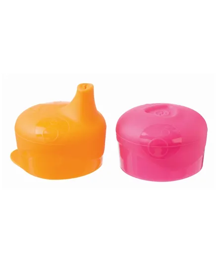B.box Universal Silicone Lids Travel Pack Pink and Orange - 2 Pieces