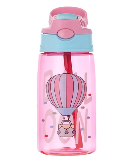 Bonjour Balloon Sip Box Kids Water Bottle with Straw Pink - 400mL