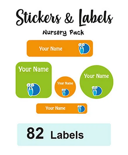 Ladybug Labels Personalised Nursery Pack Name Labels John - Pack of 82